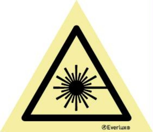 Warning signs, symbol, white vinyl, Laser beam